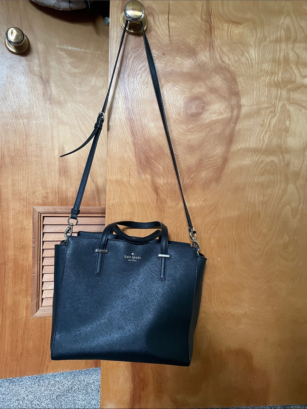 kate spade Black Saffiano Leather Crossbody Satchel (large) - Picture 3 of 4